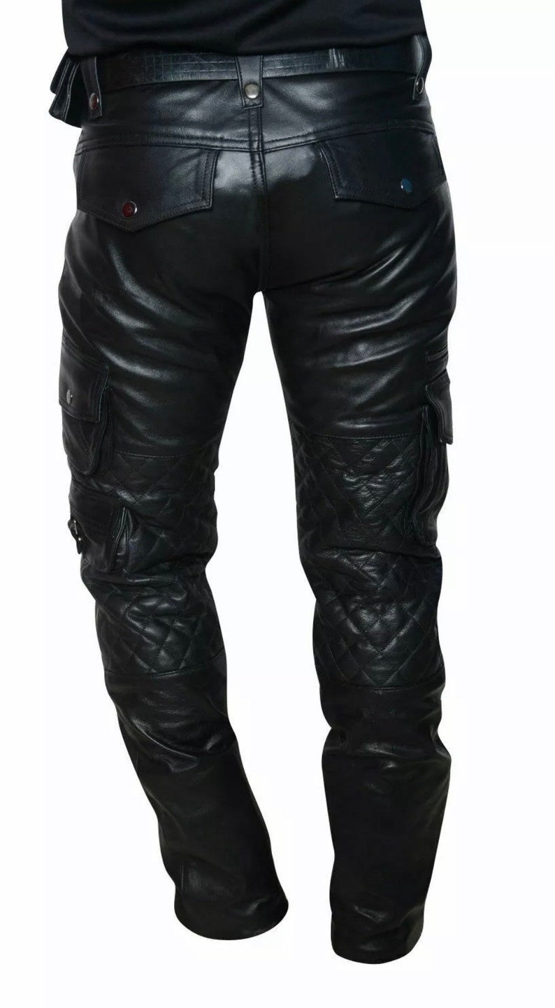 MENS Soft Leather Cargo Pant in Biker Style Gay Pant . - Etsy