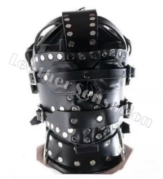Genuine Thick Leather Gay Bondage Mask SCI-FI Hood Restraint . - Etsy UK