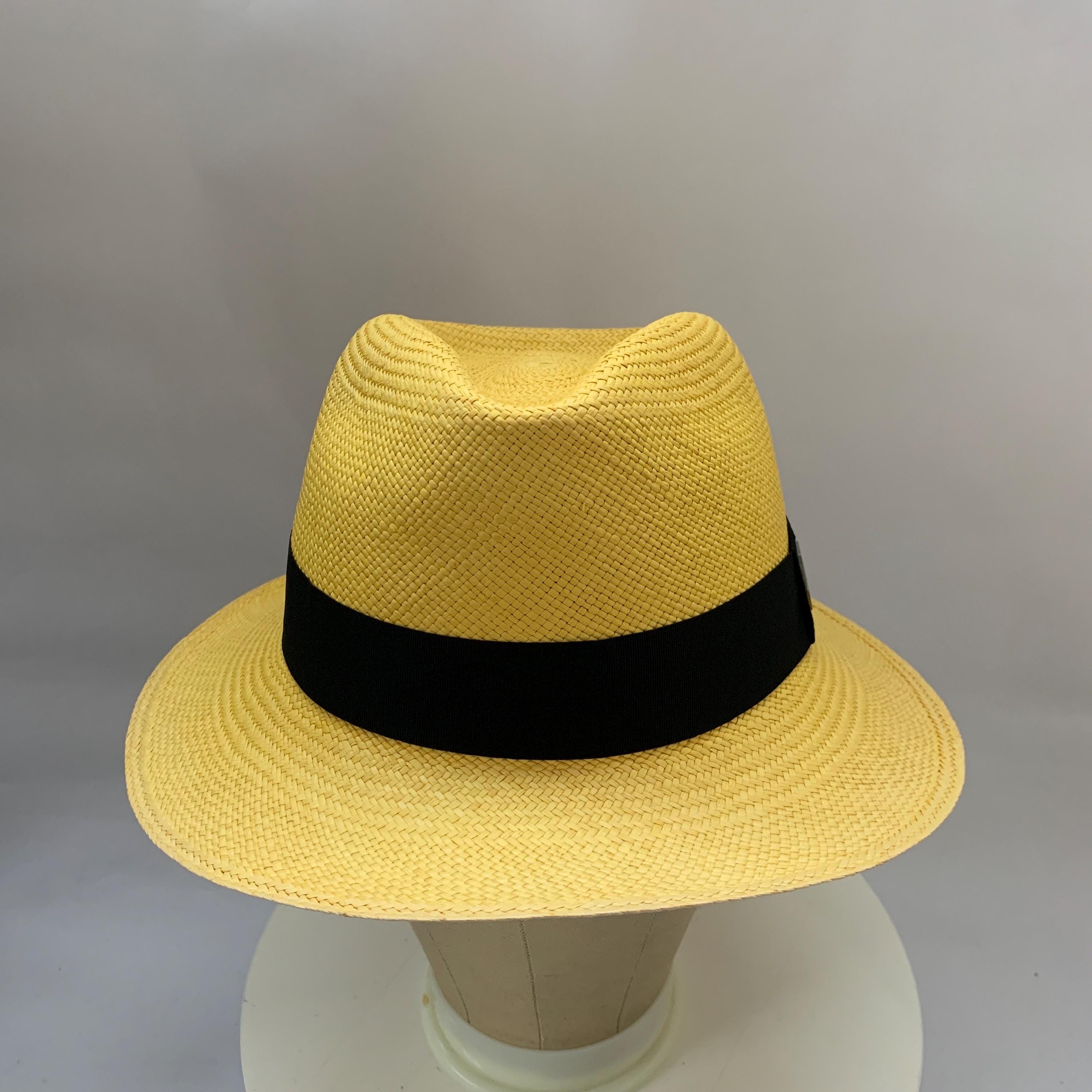 100% Toquilla Straw Panama Hat. Handmade in Ecuador. Yellow  display picture 3
