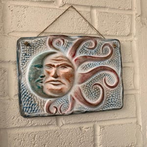 Mexikanische Sonnenfinsternis Keramik Wandplakette - Innen oder Außen - 28 cm breit