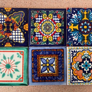 Set mit 6 mexikanischen Fliesenuntersetzern