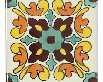 Mateo Handmade Mexican Tile - 10.5cm - Large