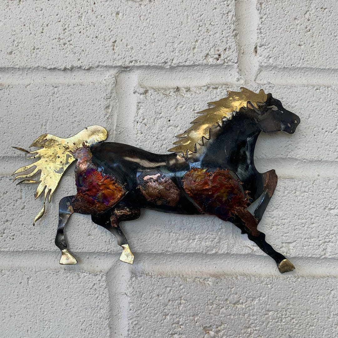 Stamped Metal Running Horses Handmade Recycled Metal Running Horse Wall Hanging Decoration - Etsy