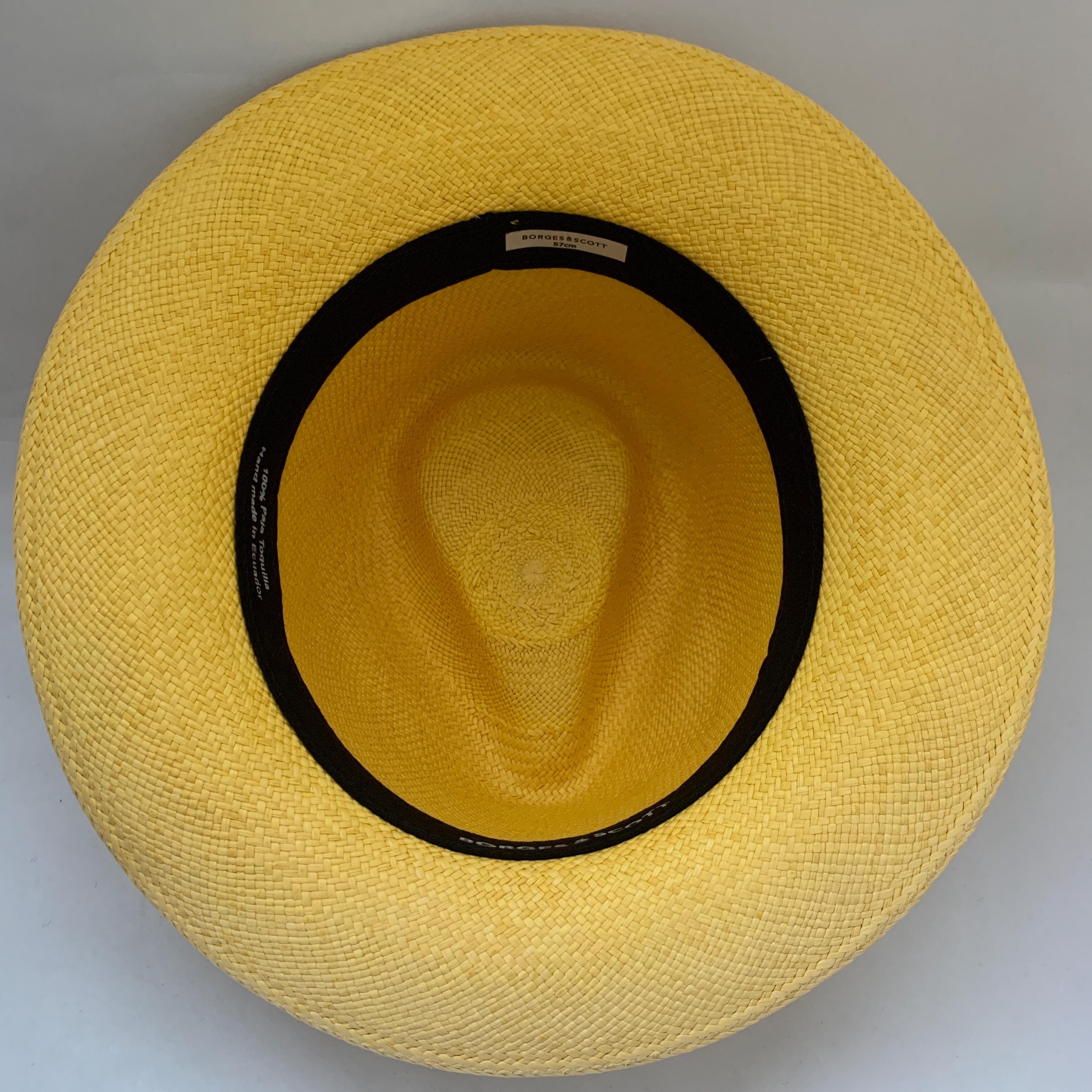 100% Toquilla Straw Panama Hat. Handmade in Ecuador. Yellow  display picture 2