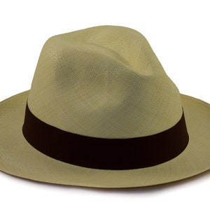 Natural Fine Fino Fedora Panama Hat - Handwoven in Ecuador - Genuine Panama Hat made from Toquilla Straw