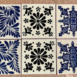 Set mit 6 mexikanischen Fliesenuntersetzern