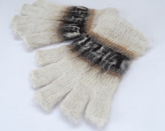 ALPACA Fingerless Gloves - Handmade in Bolivia by us.