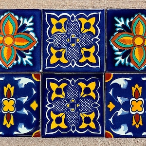 Set von 6 mexikanischen Keramik Untersetzern