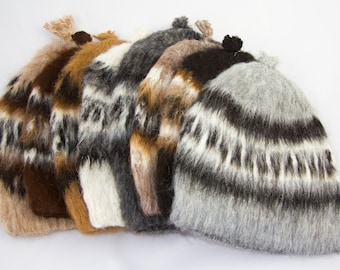 Hand Knitted Alpaca Wool Round Hat from Bolivia - Unisex