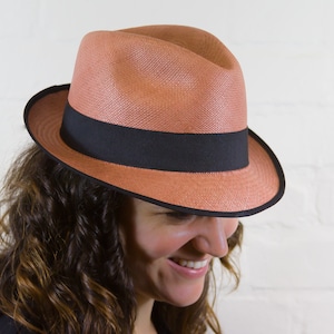 Rust Trilby Panama Hat | Hand woven and ethically sourced from Ecuador | Genuine Panama Hat