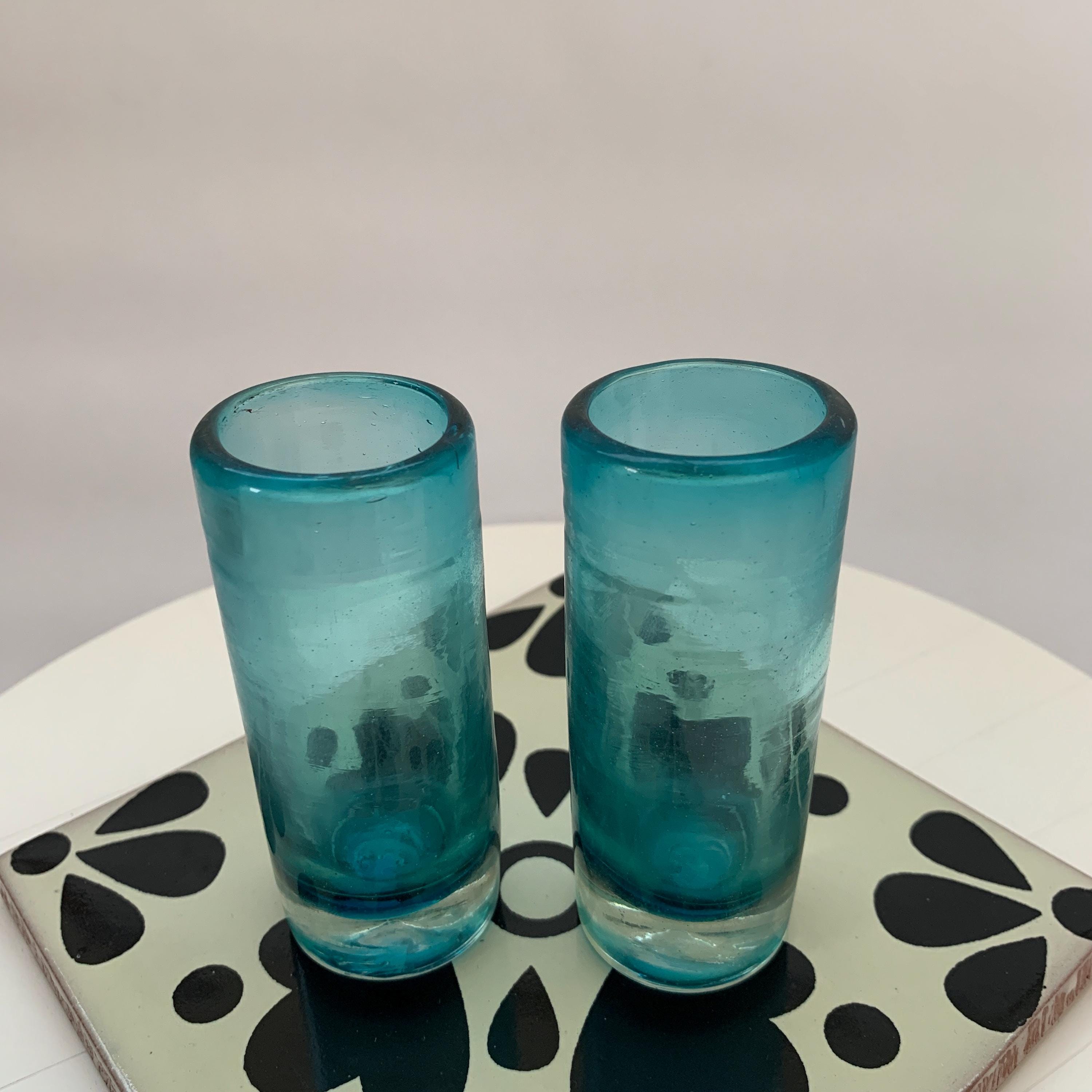 Tumia LAC Verre à Cocktail Artisanal – Verre Recyclé – Turquoise