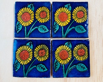 Gabriella  5cm Handmade Talavera Tiles from Mexico - Small