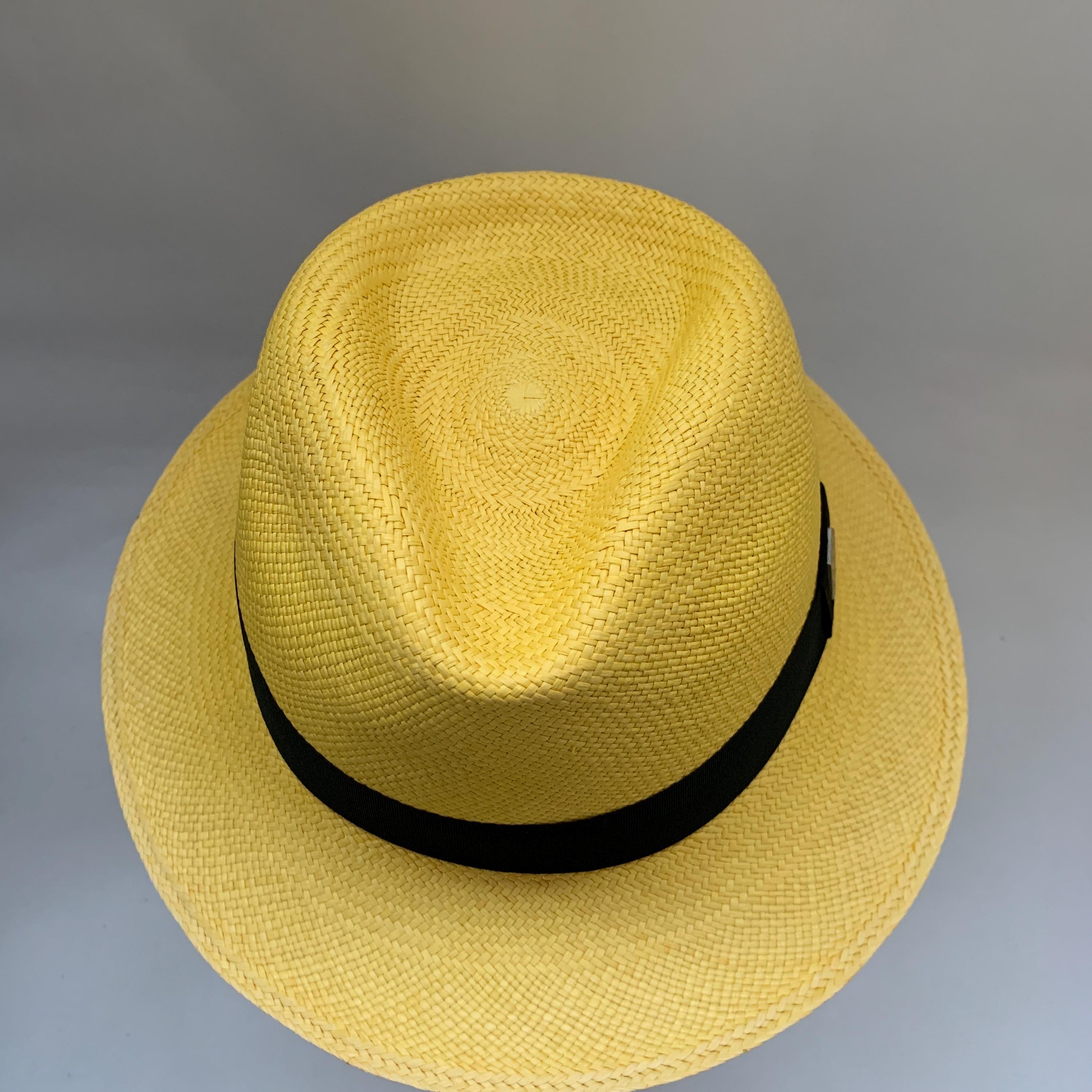 100% Toquilla Straw Panama Hat. Handmade in Ecuador. Yellow  display picture 1