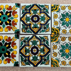 Set von 6 mexikanischen Keramik Untersetzern