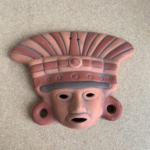 Tumia LAC Aztec Keramikmask - Rättvisemärkt och handgjord i Mexiko - För inomhus- eller utomhusbruk