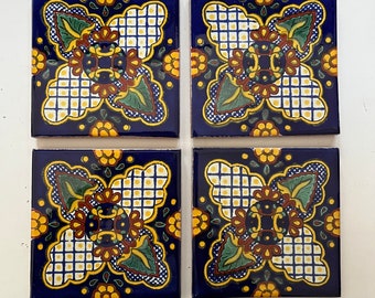 Set of 4 Mexican Tile Coasters