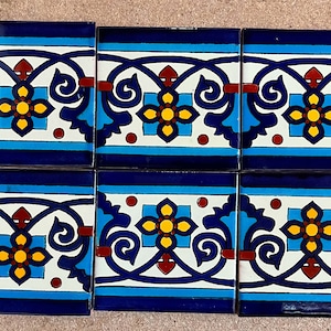 Set of 6 Mexican Tile Coasters
