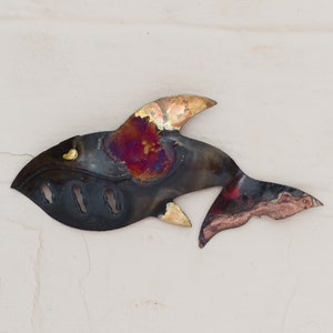 Gerecycled metaal Walvis hangende decoratie - 15 cm
