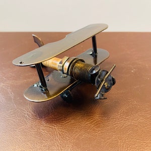 Recycled Car Parts Plane Model - Handmade and Ethically Sourced from Mexico