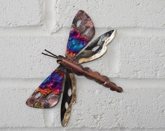 Recycled metal Dragon Fly wall hanging decoration