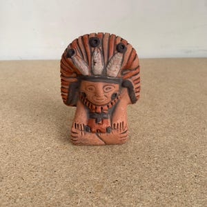 Piccolo idolo del Dio del Mais - Ceramica - Fatto a mano in Messico - Azteco - Per interni o esterni
