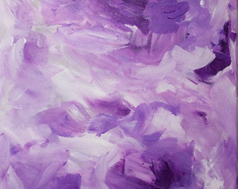 Lavender Purple Abstract Acrylic Painting  | Original Home Decor | Acrylic stretched Canvas living room art