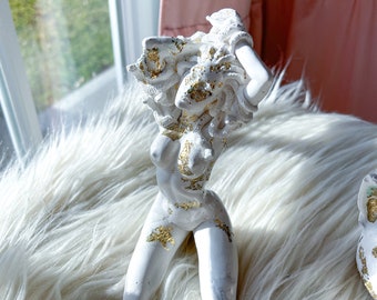 Medusa | Goddess Statue| Body Figure | Gold Leaf | Spring |Birthday Gift | Body Positive | Venus