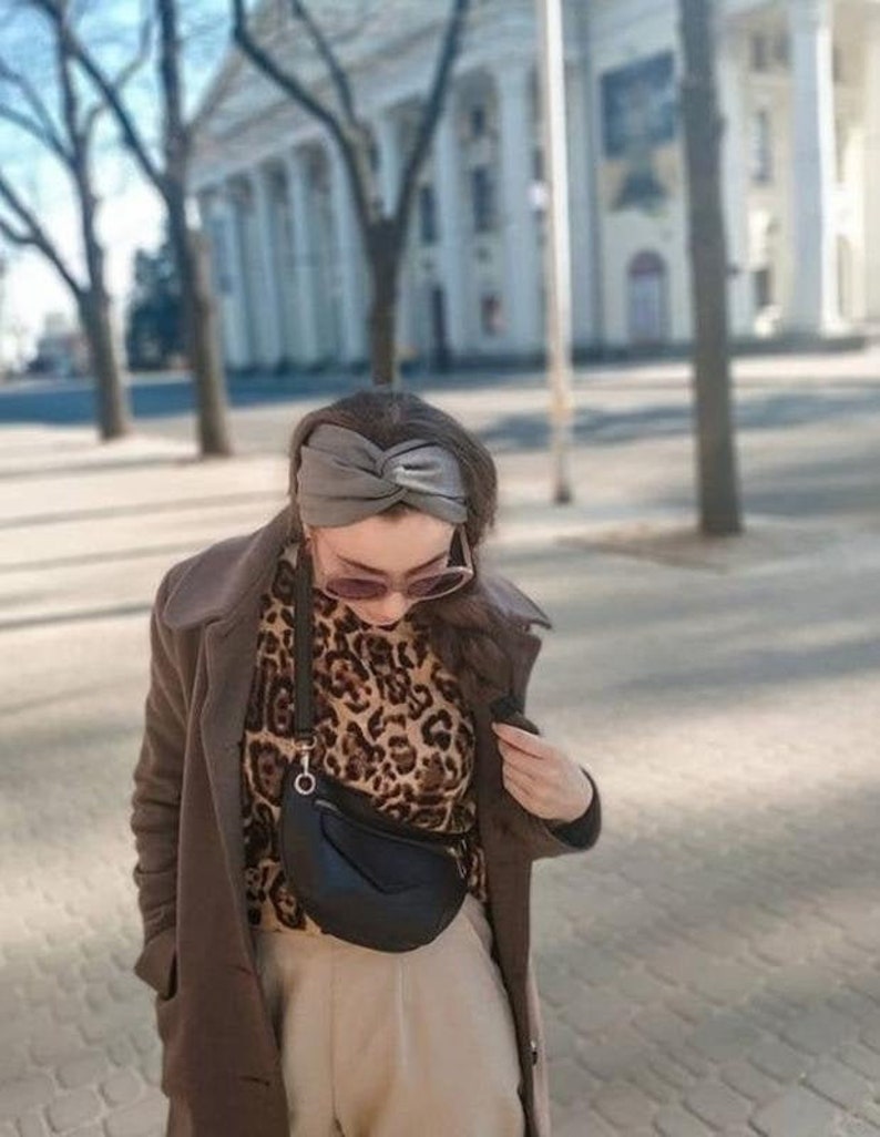 Grey convertible cross body belt bag