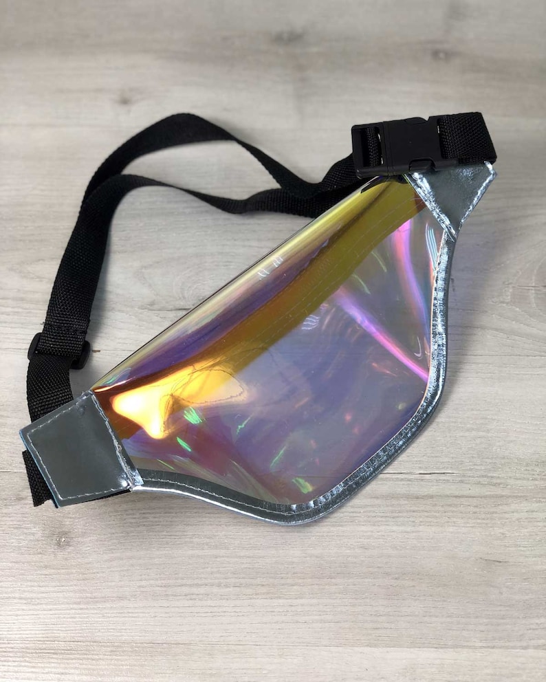 Holographic iridescent fanny pack for women