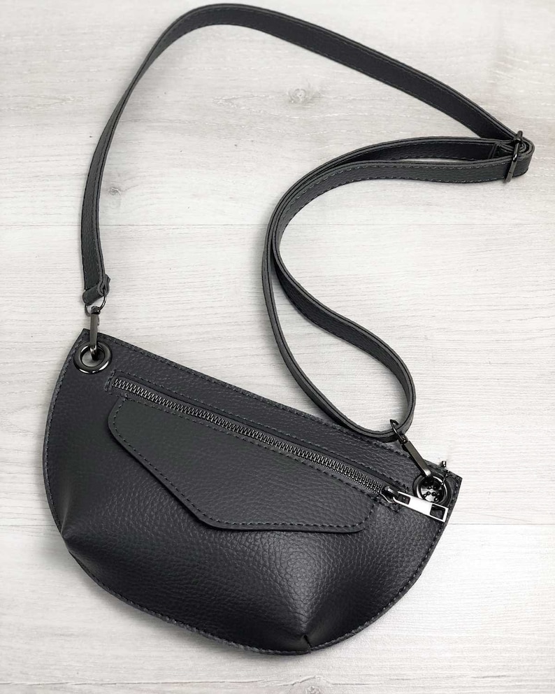 Grey convertible cross body belt bag