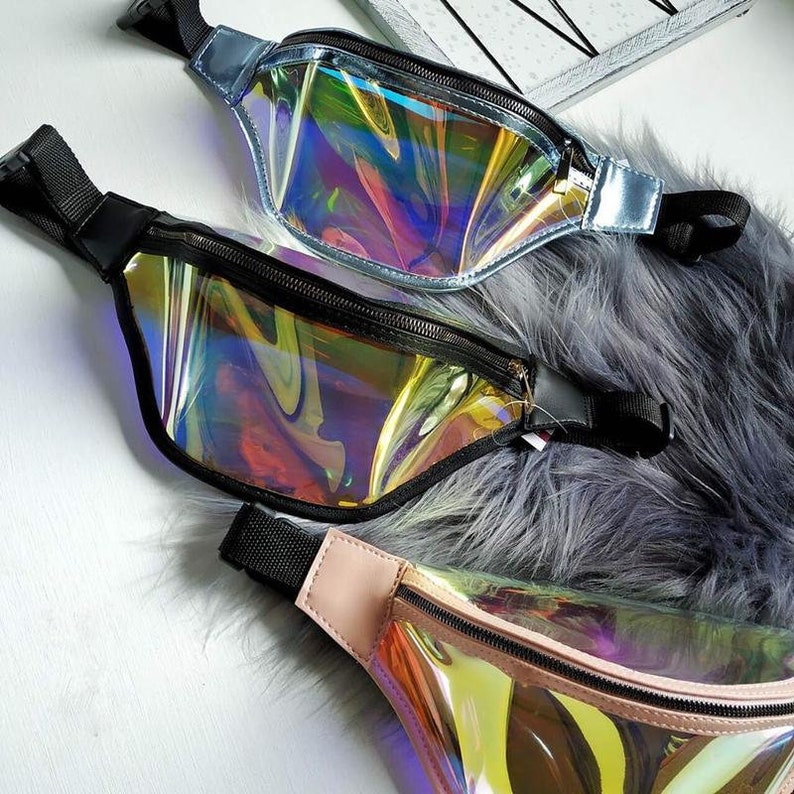 holographic clear fanny pack