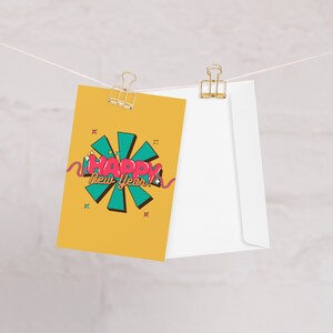 Yellow Pink et Tosca Retro Carte Happy Year