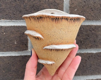 Mushroom Wall Vase / Handmade Ceramic