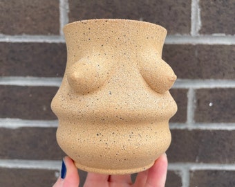 Handmade Pottery Boob Cup with Tummy // Dishwasher and Microwave Safe