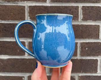 Handmade Blue Pottery Mug // Dishwasher and Microwave Safe