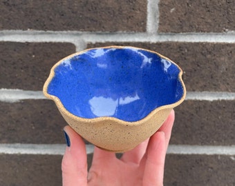 Handmade Blue Ceramic Small Bowl