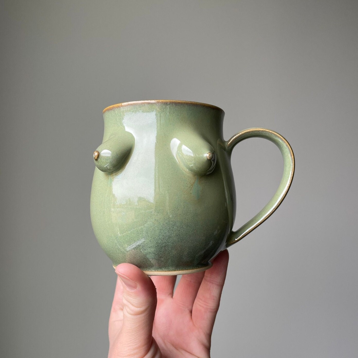 Handmade Pottery Boob Mug 14-16oz// Dishwasher and Microwave Safe