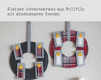 Adventskranz zum Aufhängen aus Wollfilz mit abnehmbaren Kerzen | Advent Dekoration | Geschenk für Freundin | minimalistisch|wiederverwendbar