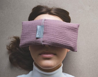 Yoga Augenkissen für Meditation Entspannung aus Musselin mit Lavendel | Geschenk für Yogis Wellness Wärmekissen Kältekissen Selbstpflege