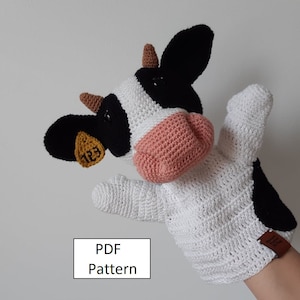 Crochet Pattern, Candy the Cow Hand Puppet