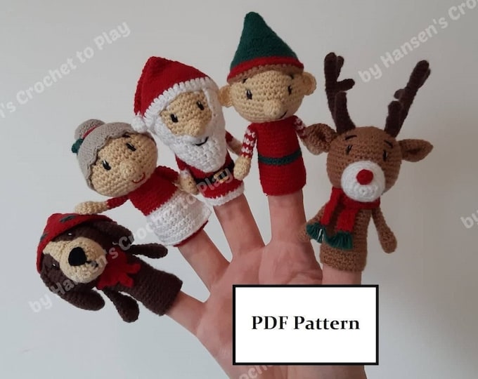Crochet Pattern of Christmas Finger Puppets - Etsy Canada