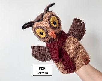 Crochet Pattern, Ismo the Owl Hand Puppet