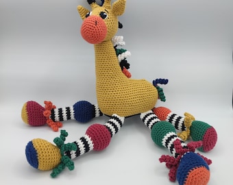 Crochet Pattern, The curious Giraffe, Baby Toy