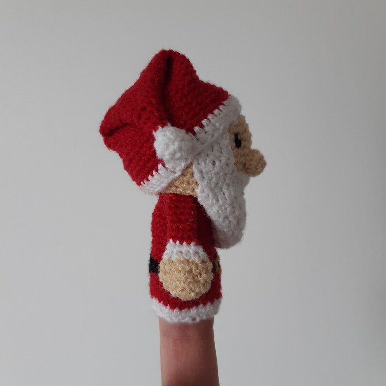 Crochet Pattern, Christmas, Santa's Family Finger Puppets image 3