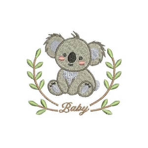 Baby Koala Embroidery Design - Baby Animal Embroidery - Baby Bear - 4 SIZES