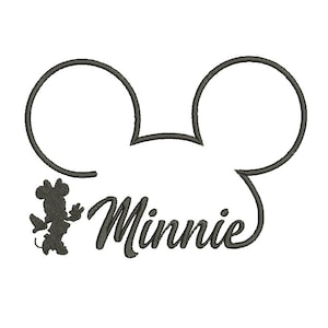 Minnie Ears with Minnie Body Embroidery Design - Minnie Ears - Machine Embroidery Design - 4 SIZES
