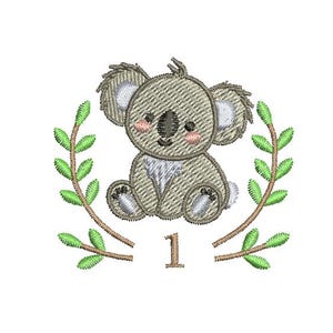 Koala Embroidery Design - Baby Animal Embroidery - Baby Bear - 4 SIZES