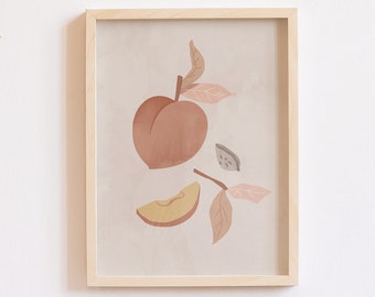 Peach Print: Boho Mid Century Modern Kitchen Wall Art (Digital Print)