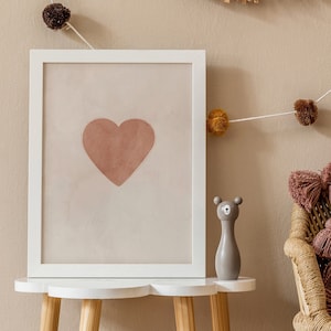 Heart Print, Abstract Shapes Print, Mid Century Modern Printable, Nursery Printable, Terracotta Boho Decor, Kids Room Decor, Chic Baby Girl