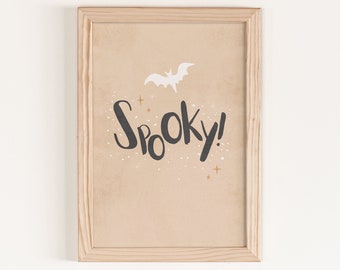 Spooky Printable, Pastel Halloween, Creepy Cute Art Print, Halloween Poster, Cute Halloween Decor, Kids Halloween Party, Nursery DIGITAL Art